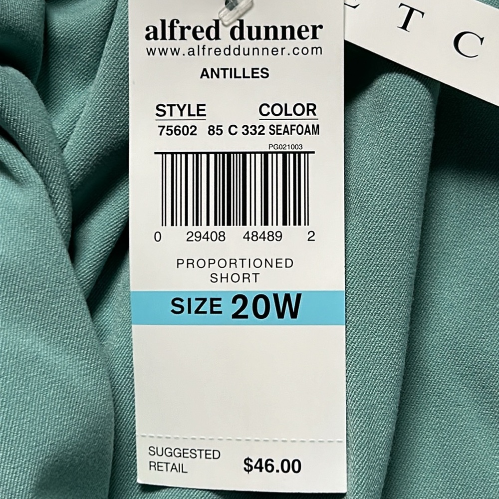 Alfred Dunner Blue and Green Trousers Relaxed Fit - Picture 5 of 6